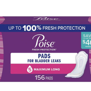 Poise Incontinence Pads for Women, Maximum Absorbency, Long (156 ct.)